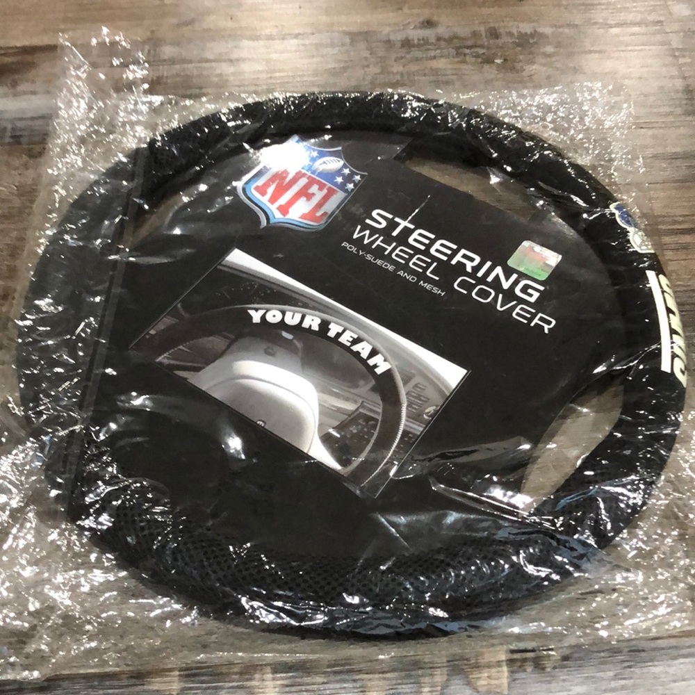 NFL poly suede Giants steering wheel cover